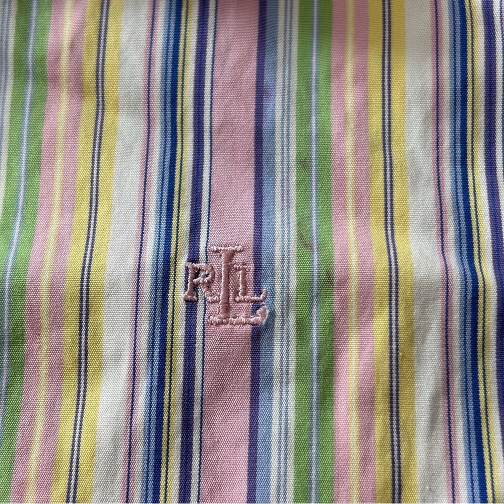 Lauren Ralph Lauren Women's Multicolor Striped Button Down Top Shirt. Size XL - Picture 7 of 7